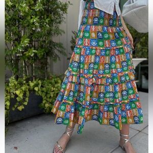 Anna Cate Collection - Colorful Patterned Women's Skirt